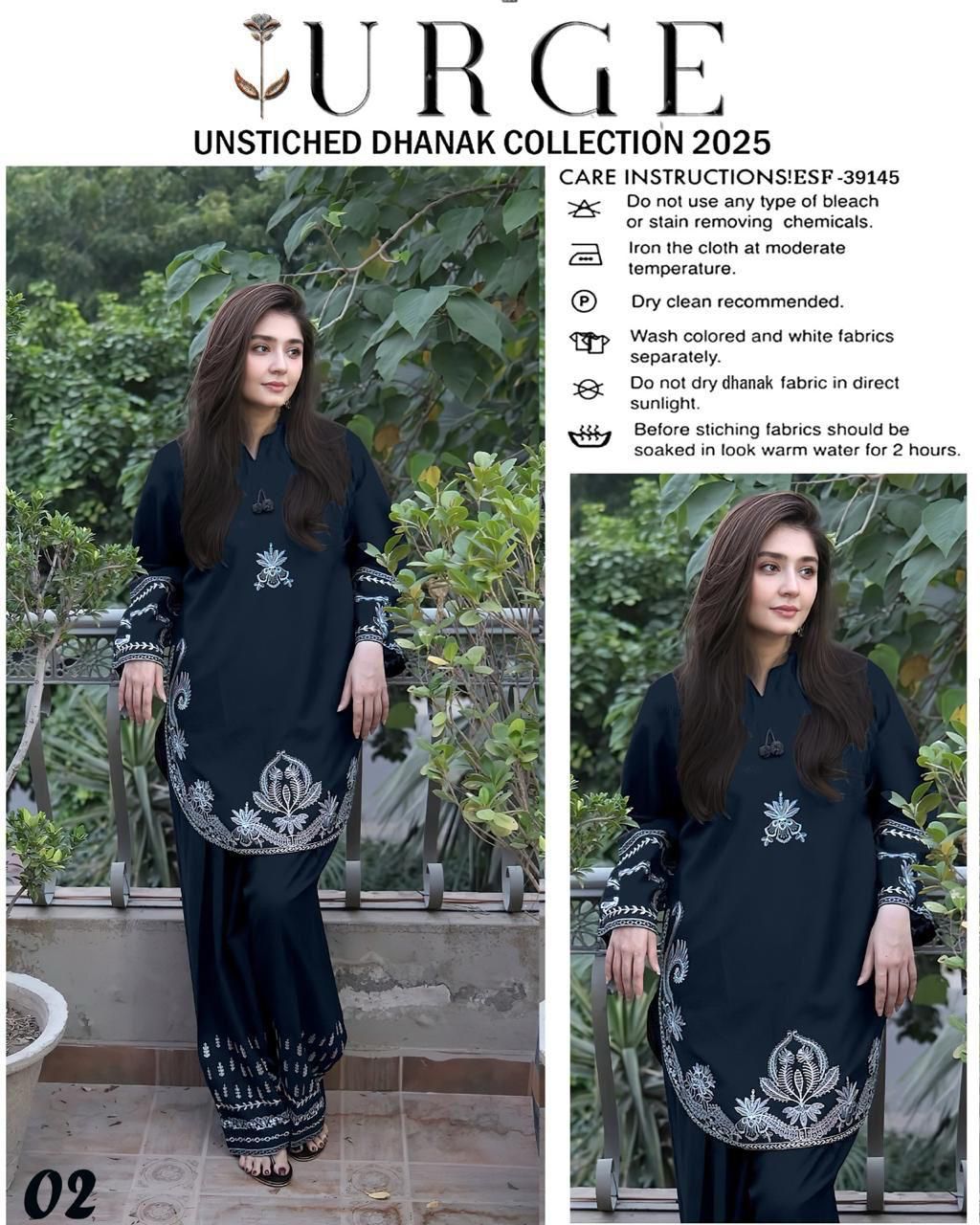 URGE Dhanak Embroided 2 piece D-006