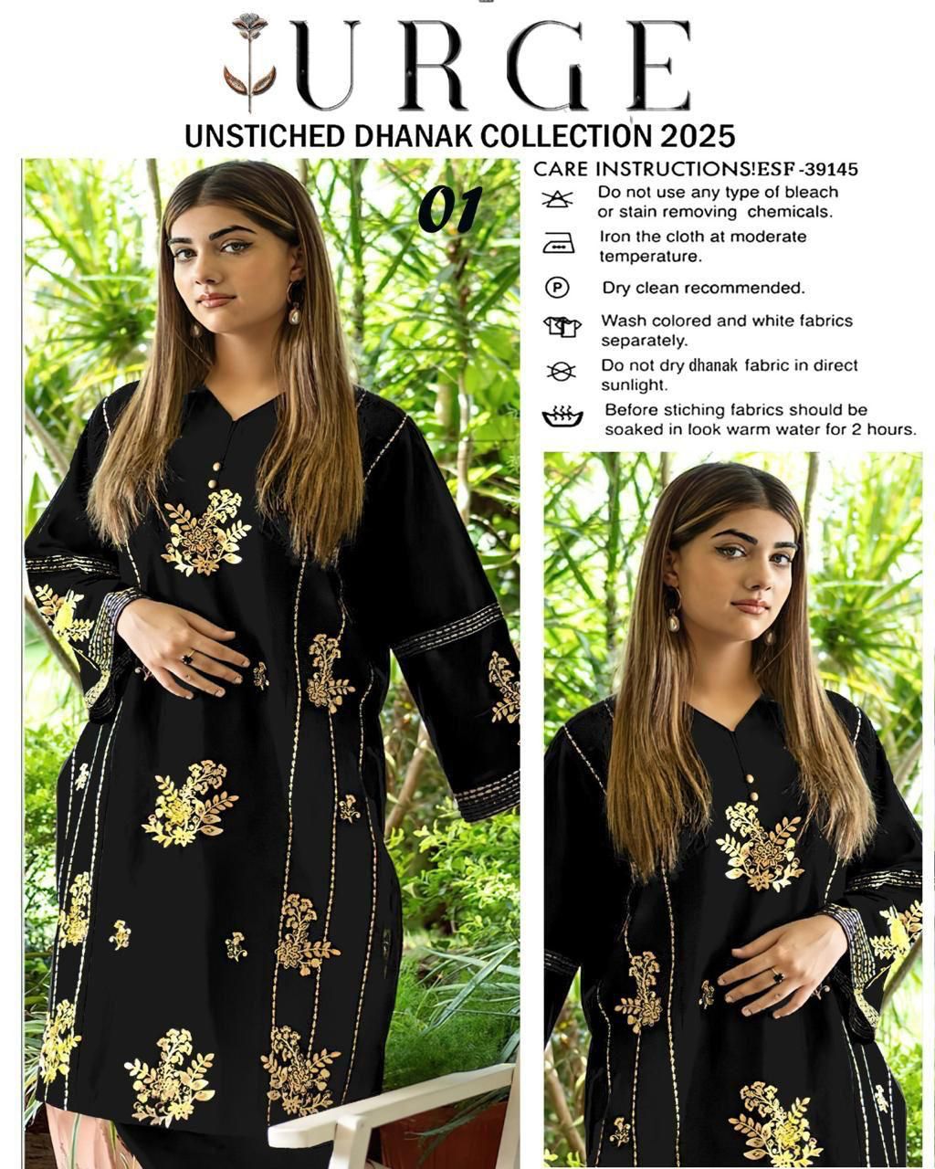 URGE Dhanak Embroided 2 piece D-008