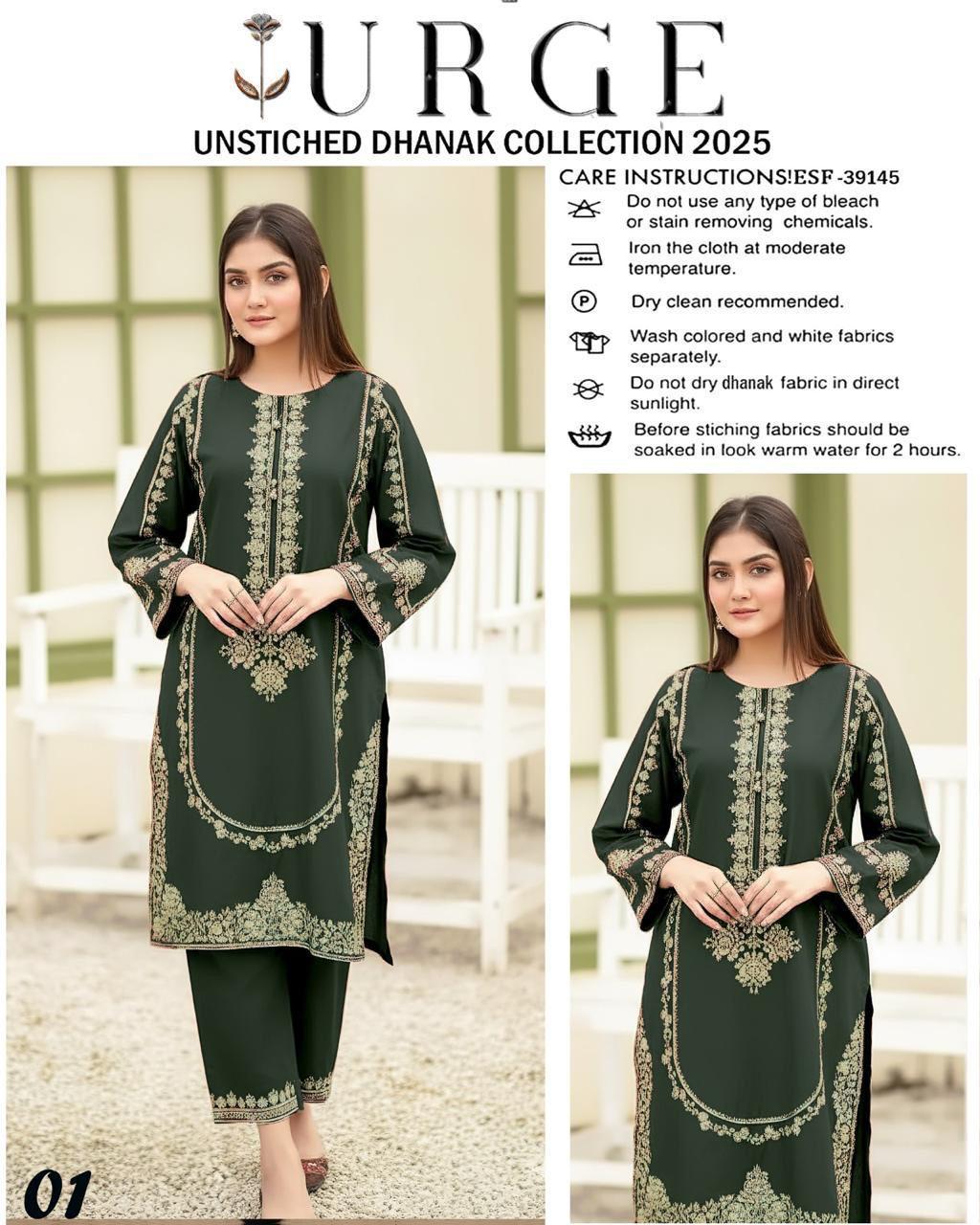 URGE Dhanak Embroided 2 piece D-002