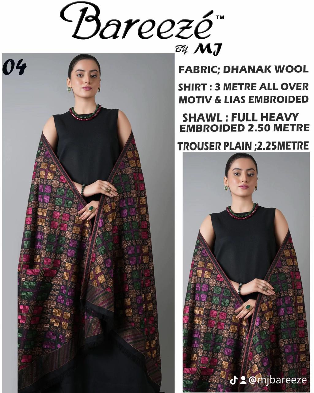 Bareeze Dhanak Embroidered 3piece D-002