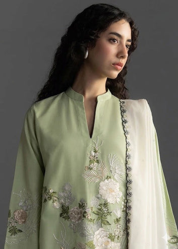 UNStitched Embroidered Muzlin Lawn Suit 3pc