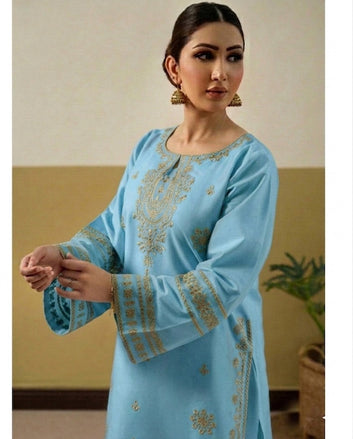 UNSTITCHED LAWN COLLECTION sky blue