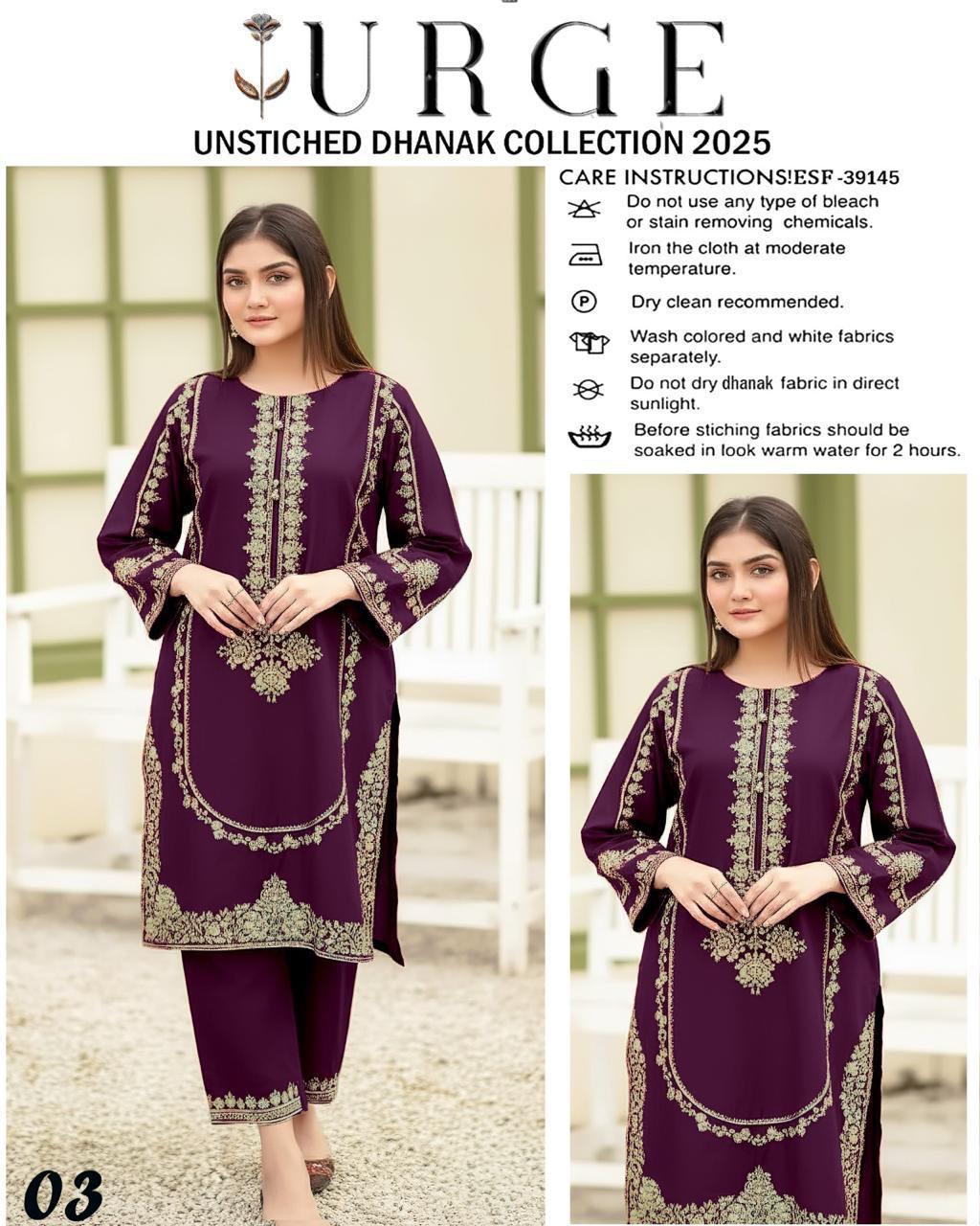 URGE Dhanak Embroided 2 piece D-003